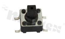 Przełącznik Tact Switch; SMD; wymiary korpusu 6.0x6.0; h=7.3mm; pionowy; o sile nacisku 250gf; przycisk kwadratowy