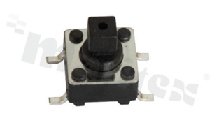 Przełącznik Tact Switch; SMD; wymiary korpusu 6.0x6.0; h=7.3mm; pionowy; o sile nacisku 250gf; przycisk kwadratowy