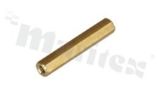 Tulejka dystansowa; mosiężna; sześciokątna; 310/5; gwint wew-wew; M3; 27mm