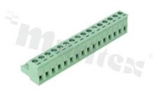 Pluggable terminal block; 5.08mm pitch; 16-ways; female; for wire 2.5mm2 (28-12AWG); wire insertion direction same as plug-in direction; p.bronze contacts; brass cage; UL 300V/15A;