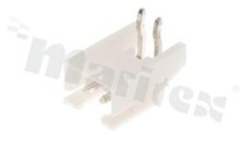 Header for PCB; pitch 2.50mm; 2-contacts; THT; male; side entry; 250V/3A; outside legs kinked