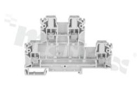 Installation terminal block; 2-level; 4-contacts; for wire 0,5-4mm2; screw terminal; white; Din rail; 1000v/32A