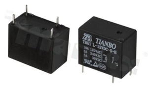 Przekaźnik elektromagnetyczny; prąd znamionowy 3A; napięcie cewki 24VDC; pojedynczy styk zwierny (1A); 3A/30VDC; 3A/250VAC