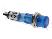 Lampka sygnalizacyjna neonowa; 8mm; terminale do lutowania; plastik; podświetlenie niebieskie; 12V