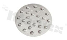 Lens for LED high power; angle: 45 degrees ; Number of LEDs: 24; Dimensions: round 175mm; Height: 12.6mm; material: PMMA; Fastening: screw