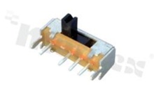 Miniaturowy przełącznik suwakowy; jednobiegowy; 3-pozycyjny; sposób przełączania ON-OFF-ON