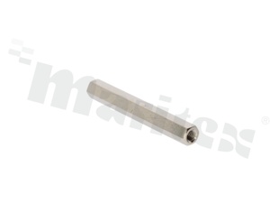 Tulejka dystansowa; mosiężna niklowana; sześciokątna; gwint wew-wew; M3; L: 40 mm; L1: 10mm; klucz: SW5