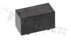 Electromagnetic relay; contact rating current 2A; coil voltage 12VDC; 2 changeover contact (2C); coil power: 200mW; 2A/30VDC; 1A/125 AC