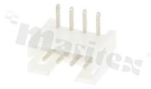 Header for PCB; pitch 2.00mm; 4-contacts; THT; male; side entry; 100V/2A