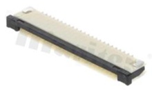 ZIF connector for FFC/FPC; pitch 1.00mm; 24-contacts; SMD; side entry; downside contacts