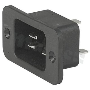 Złącza zasilające AC/DC; Male; Flanges, Panel, Screw; Quick Connect; -25 st.C - 70 st.C