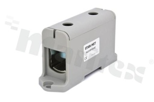 Złączka na szynę din;przelotowa;2 zaciskowa;1- torowa; zacisk śrubowy; na przewód 35-240mm2;szara