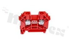 Installation terminal block; 1-level; 2-contacts; for wire 0,5-6,0mm2; screw terminal; red; Din rail; 1000V41A