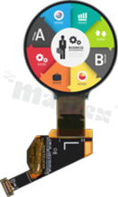 Display LGM AMOLED; LCD graphic; 1.39" round; 400xRGBx400; full RGB; 24 pins; MIPI interface; 35.4mm active area