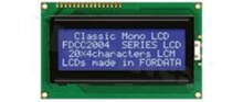 Wyświetlacz LCM; LCD znakowy; 20x4 znaków; STN niebieski negatyw; z podświetleniem LED białym; kąt patrzenia 6:00; ekran  64.5x16.4 mm; dodatkowa czcionka English-Japanese