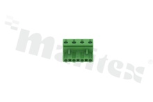 Listwa zaciskowa rozłączalna; w rastrze 7.50mm; 04-torowa; żeńska; na przewód 2.50mm2(28-12AWG); kierunek wtykania równoległy do osi przewodu; styki z fosforobrązu; mosiężna klatka przewodu; UL 300V/15A