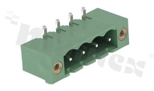 Pluggable terminal block; pitch 5.08mm; 4-ways; male; R/A pin header; closed type; with fixed screws; UL 300V/16A; TUV:320V/20A