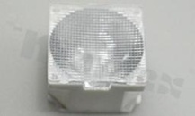 Soczewka do diod LED high power; kąt rozsyłu: Owalny 11 x 45 stopni FWHM; ilość diod: 1; rozmiar: 22x22mm; wysokość: 13.2mm; rodzaj materiału: PC; sposób mocowania: taśma