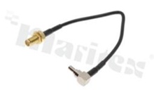 Antenna connecting cable; SMA to CRC9; RG174 15cm