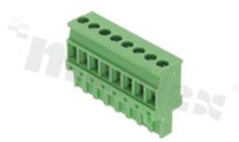 Listwa zaciskowa rozłączalna; w rastrze 5.00mm; 8-torowa żeńska; na przewód 2.5mm2 (28-12AWG); kierunek wtykania prostopadły do osi przewodów; styki z fosforobrązu; mosiężna klatka przewodu; UL 300V/16A