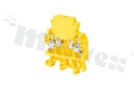 Installation terminal block; burnout signal; 1-level; 2-contacts; for wire 0,5-4,0mm2; screw terminal; yellow; Din rail; 690V/6,3A; operating voltage AC 48V