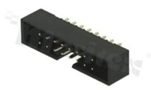 Full shrouded header for PCB; pitch 2.00mm; 16-contacts; THT; male; top entry
