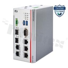 Bezwentylatorowy komputer przemysłowy; Atom x6212RE/x6414RE; RAM: do 32GB; 2xCOM; 2xUSB; 6xLAN; HDMI; eMMC; SATA; M.2 Key B; mPCIe; TPM 2.0; temp. pracy: -40+70C; 9-36VDC