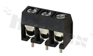 PCB terminal block; pitch 5.00mm; 3-ways; vertical; wire range 1.5mm2 (AWG 22-14); with screws for a cross screwdriver; brass cage; black color; UL 300V/12A