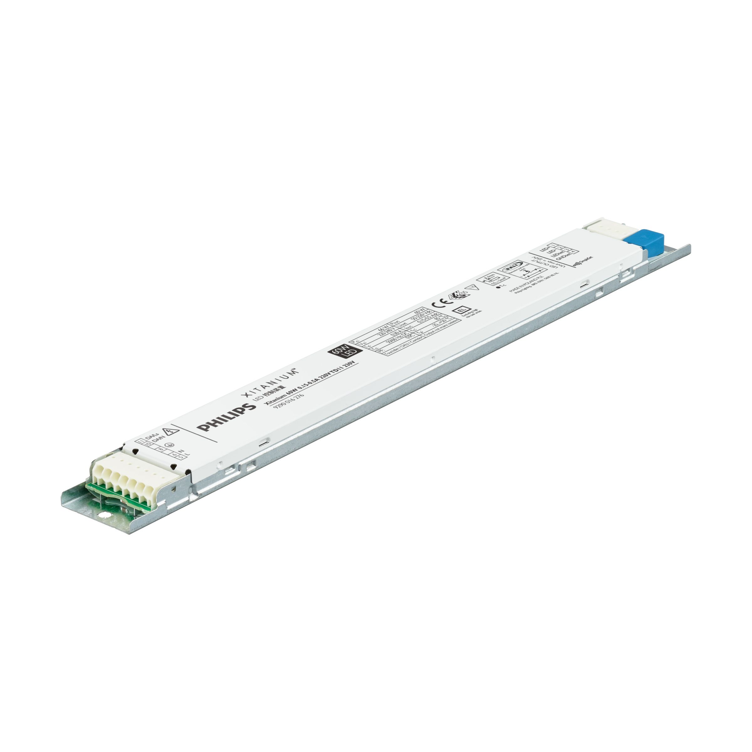 Power supply; LED; DALI; 60W; 50-220V; 0.15-0.5A; 220-240VAC; 186-250VDC; IP20