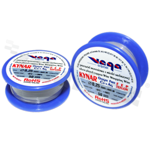 Przewód montażowy KYNAR; izolowany teflonem FEP; szary; średnica 0.25mm; AWG 30; 250V; -65+200 st.C; 50m.