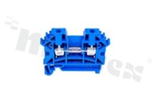 Installation terminal block; 1-level; 2-contacts; for wire 0,5-2,5mm2; screw terminal; blue; Din rail; 1000V/24A