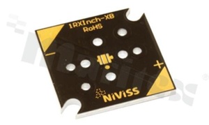 MCPCB, thermal conductivity 2W/(m*K), thickness: 2mm, number of layers - 1, black soldermask, legend color: gold, size: square 25.4mm, pad cover: gold; for Cree XB LEDs, /30