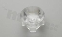 Soczewka do diod LED high power; kąt rozsyłu: 21 do 50 stopni FWHM; ilość diod: 1; rozmiar: okrąg 22mm; wysokość: 12mm; rodzaj materiału: PMMA; sposób mocowania: taśma; kołek