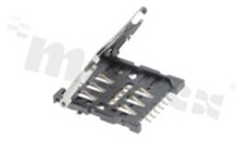 Podstawka karty Micro SIM; 6-stykowa; SMD; styki złocone ; z blokadą karty
