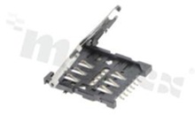 MicroSIM card holder; 6 contacts; SMD; gold flash contact platingwith security guard