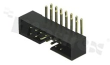 Full shrouded header for PCB; pitch 2.00mm; 14-contacts; THT; male; side entry