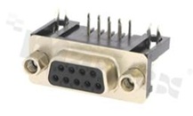 Female D-Sub Connector; 9-contacts; right angle