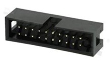 Full shrouded header for PCB; pitch 2.54mm; 20-contacts; THT; male; top entry