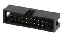 Full shrouded header for PCB; pitch 2.54mm; 20-contacts; THT; male; top entry