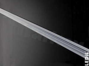 Lens for LED high power; angle: asymmetric; Number of LEDs: linear optics; Dimensions: 26x1140mm; Height: 6.5mm; meterial: PMMA; Fastening: snaps