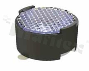 Lens for LED high power; angle: 30 degrees ; Number of LEDs: 1; Dimensions: round 21.7mm; Height: 11.5mm; material: PMMA do UV; Fastening: tape