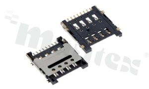 MicroSIM card holder; 8 contacts + switch; SMD; with cover