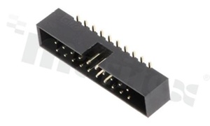 Full shrouded header for PCB; pitch 2.00mm; 20-contacts; SMD; male; top entry
