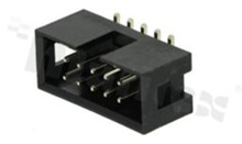 Full shrouded header for PCB; pitch 2.54mm; 14-contacts; SMD; male; top entry