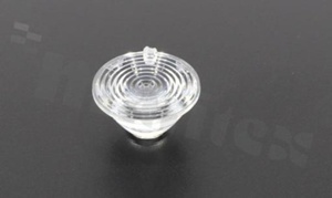 Lens for LED high power; mid power; angle: 9 do 91 degrees ; Number of LEDs: 1; Dimensions: round 20mm; Height: 9.9mm; material: PC; Fastening: snaps