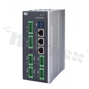 DIN-Rail Fanless Embedded System with Intel Atom x6212RE or x6414RE Processor; 3 2.5GbE LAN; Isolated COM; and Isolated DIO