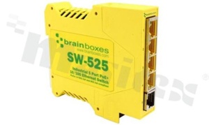 Switch przemysłowy PoE; niezarządzalny; 5 portów PoE 10/100 Mb/s; temp. pracy: -40+70 st.C; zasilanie redundantne 44...57VDC; montaż na szynie DIN