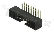 Full shrouded header for PCB; pitch 2.00mm; 16-contacts; THT; male; side entry