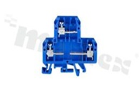 Installation terminal block; 2-level; 3-contacts; for wire 0,5-4mm2; screw terminal; blue; Din rail; 690/32A