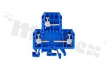 Installation terminal block; 2-level; 3-contacts; for wire 0,5-4mm2; screw terminal; blue; Din rail; 690/32A
